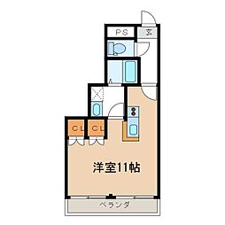 ウェル塩尻 ワンルームの間取図画像