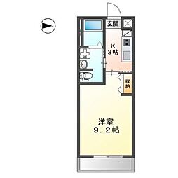 ハイムあきつ 1Kの間取図画像