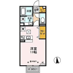 幸一歩1024B ワンルームの間取図画像