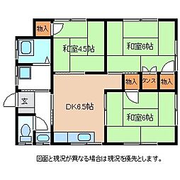 高橋ハイツ 3DKの間取図画像