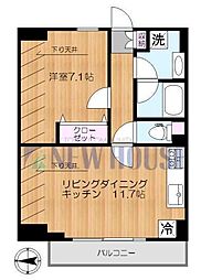 GLASiO 1LDKの間取図画像