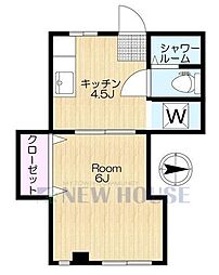 近藤ビル 1Kの間取図画像