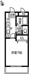 Maisonひまわり 3階1Kの間取り