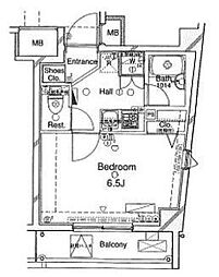 Sin-City東十条 1Kの間取図画像