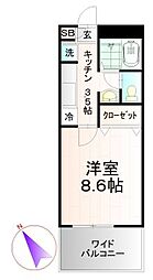 アヴリオ戸塚 1Kの間取図画像