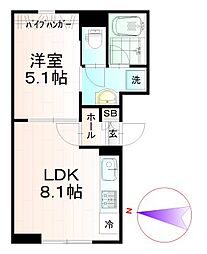 BrightHouseEkoda 1LDKの間取図画像