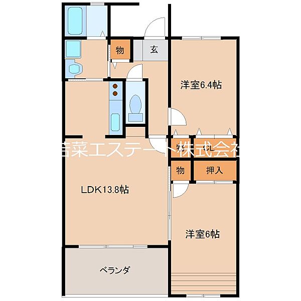 グランディア・デマラージュ 501｜福岡県久留米市小森野３丁目(賃貸マンション2LDK・5階・64.05㎡)の写真 その2