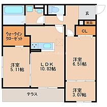 モンテベール南風 207 ｜ 福岡県久留米市南薫西町（賃貸アパート3LDK・2階・62.65㎡） その2