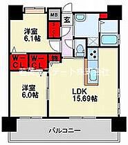 AZUR日吉町 701 ｜ 福岡県久留米市通町（賃貸マンション2LDK・7階・64.09㎡） その2