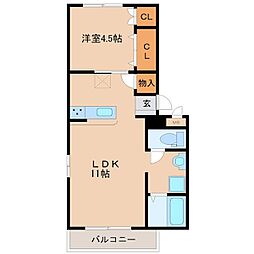 ハーティアン・クラスト 1LDKの間取図画像