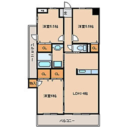クレールヴィラ 3LDKの間取図画像