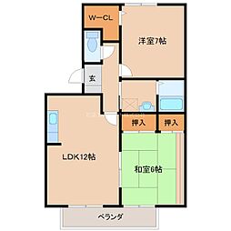 パークヒル西町C 2LDKの間取図画像