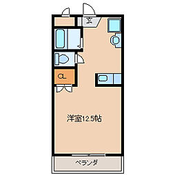 オーシャン梅満 1Kの間取図画像