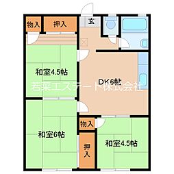 高良ハイツ 3DKの間取図画像