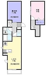 TN alloggio(ティーエヌ アロッジオ) 1LDKの間取図画像