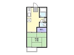 グランデュール中山 1DKの間取図画像