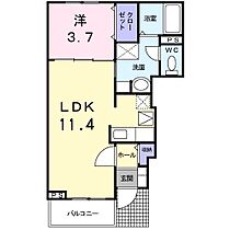 カーサ ペスカ 102号室 ｜ 茨城県日立市田尻町（賃貸アパート1LDK・1階・37.13㎡） その2