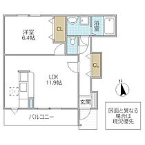 グレイスヴィラ 103号室 ｜ 茨城県北茨城市中郷町上桜井（賃貸アパート1LDK・1階・45.12㎡） その2