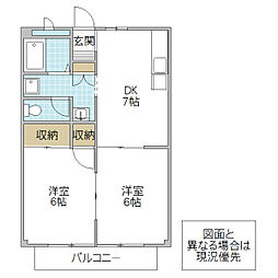 DAIMARU. II 202号室 2階2DKの間取り