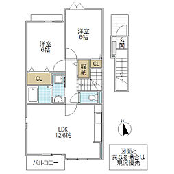 サン・フィオーレ4 2LDKの間取図画像