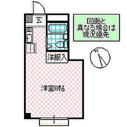 皆川タウンハウス パート2 202号室 2階ワンルームの間取り