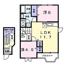 グリーンヒルズ1 2LDKの間取図画像