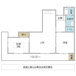 シャトー多賀 2LDKの間取図画像