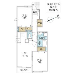プリムローズ3 2LDKの間取図画像