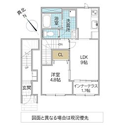 un poireau 202号室 2階1LDKの間取り