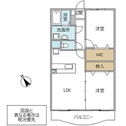 レシデンシアノーブル 2LDKの間取図画像