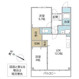 ヴィラ・アベニール 2LDKの間取図画像