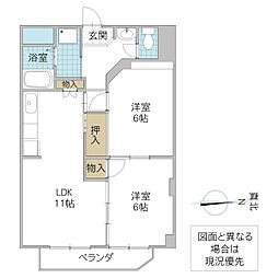 さくらビル 2LDKの間取図画像