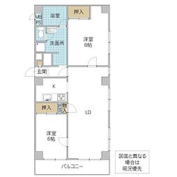 日立ダイヤハイツ 2LDKの間取図画像