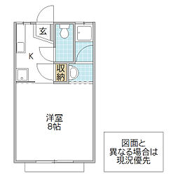 ジュンコーポ 1Kの間取図画像