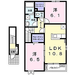 関南町レジデンス3 2LDKの間取図画像