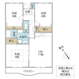 ルミエール南都 3LDKの間取図画像
