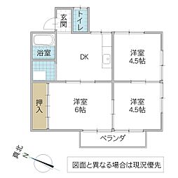 シノハラアパート 3DKの間取図画像