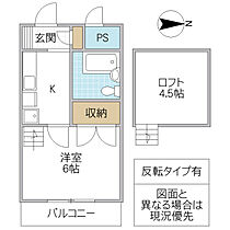 アロウン手綱 202号室 ｜ 茨城県高萩市下手綱（賃貸アパート1K・2階・20.44㎡） その1