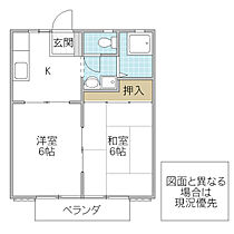 石屋ハイツ D 202号室 ｜ 茨城県日立市日高町（賃貸アパート2K・2階・34.78㎡） その2