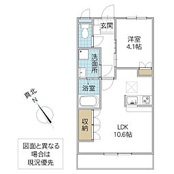 グランピュア 1LDKの間取図画像