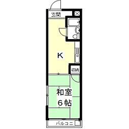シャンポールとざき 1Kの間取図画像