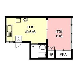 藤田ビル 1DKの間取図画像