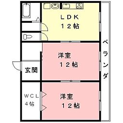 コーポGFK 2LDKの間取図画像