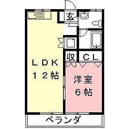 辻忠ビル 1LDKの間取図画像