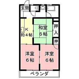 丸国ビル 3Kの間取図画像
