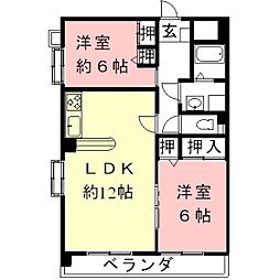 ルミナス島 2LDKの間取図画像