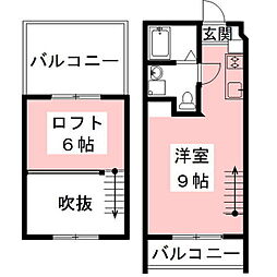 UD翔南鶉 ワンルームの間取図画像
