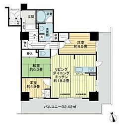 岐阜シティ・タワー43 3LDKの間取図画像