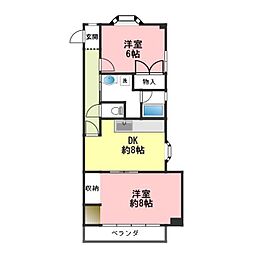 APARTMENTHOUSEMATSUYAMA 2DKの間取図画像