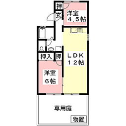 セジュール高貴 2LDKの間取図画像